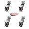 Service Caster 3'' Bright Chrome Polyurethane Casters Side Mount Brackets , 4PK SCC-GR03S310-PPUBD-BC-71678-4-CB180-4 - alternate 2